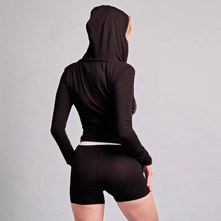 Black Long Sleeve Loungewear Henley