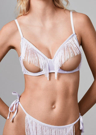 Fringe Glam Fringe Demi Bra White