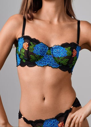 Im Your Favorite Balconette Bra Black Floral