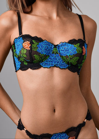 Im Your Favorite Balconette Bra Black Floral