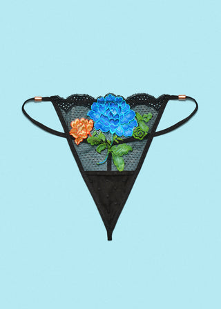 Im Your Favorite Thong Black Floral