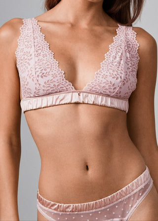 Lacy Dazy Triangle Bralette Peach Whip