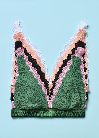 Lacy Dazy Triangle Bralette Black