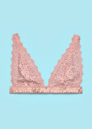 Lacy Dazy Triangle Bralette Peach Whip