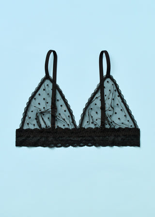 Light Up the World Triangle Bralette Black Pepper