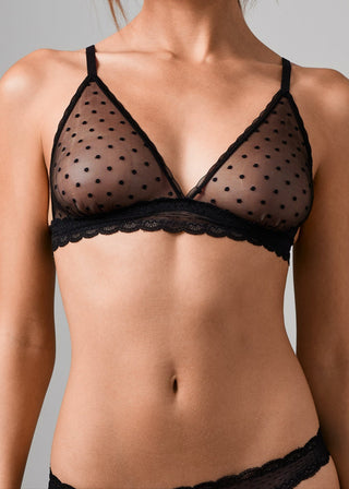 Light Up the World Triangle Bralette Black Pepper
